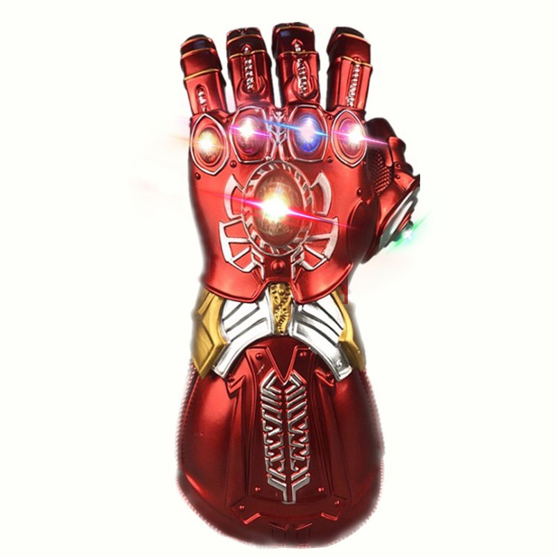 Avengers Endgame Iron Man Tony Stark Infinity Gauntlet Gloves Cosplay Prop with Light Red Ver 1