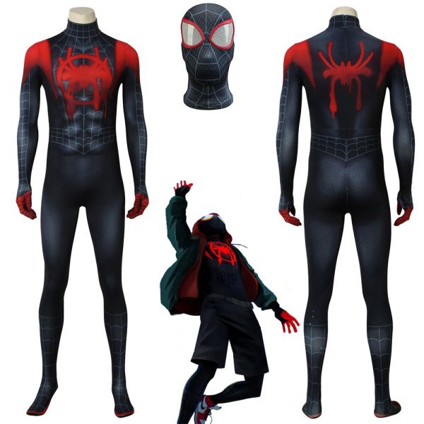 Miles Morales Costume Cosplay Suit Spider Man Into The Spider Verse 3d Printed