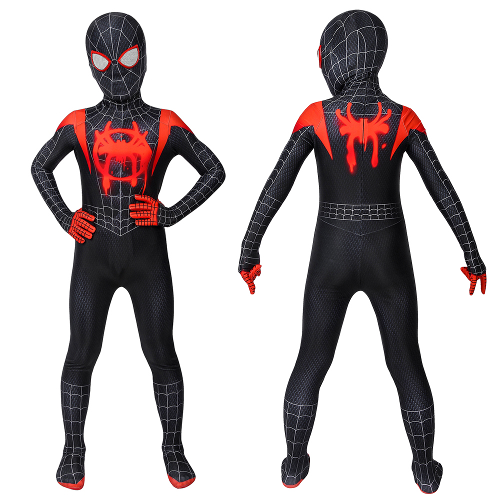 Miles Morales Costume Cosplay Suit Kids Spider-Man: Into the Spider-Verse 3D Printed