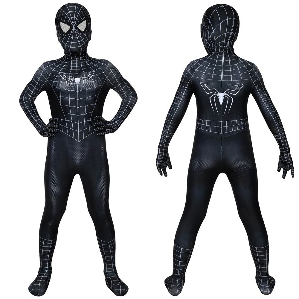 Venom Costume Cosplay Suit Kids Eddie Brock Spider-Man 3 3D Printed