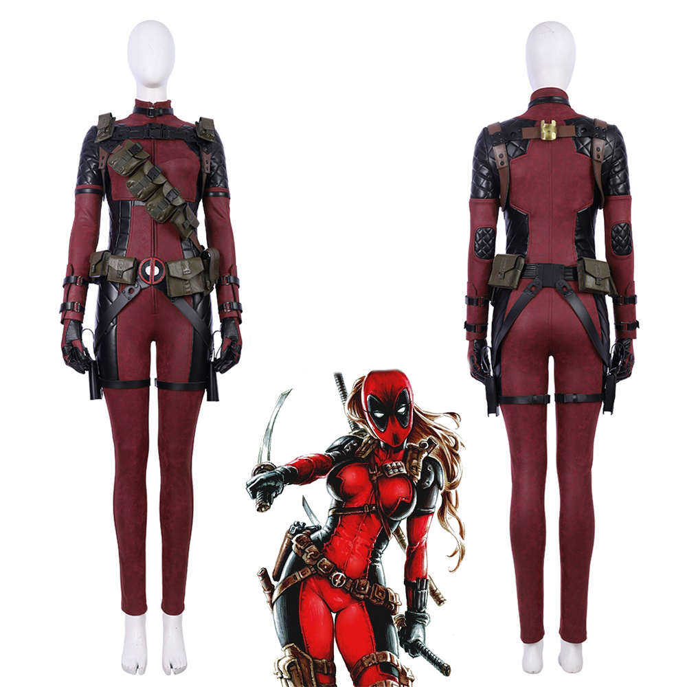 Deadpool Lady Cosplay Costume Suit Women Vision