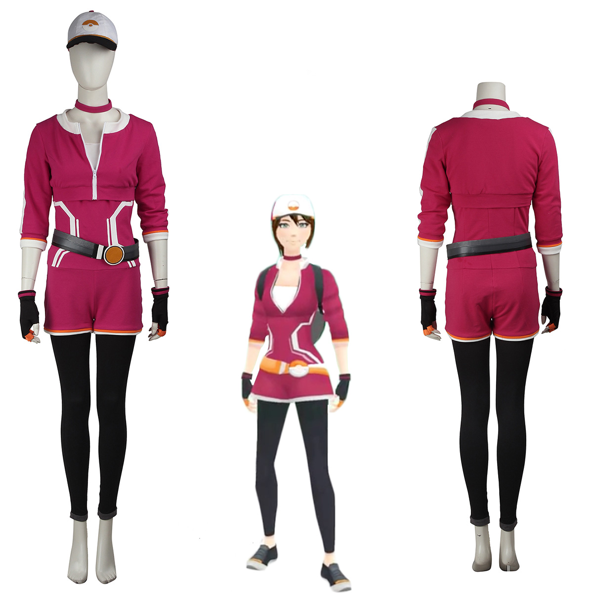 Women's Pokemon Go Trainer Red Team Valor Instinct Mystic Cosplay Costume