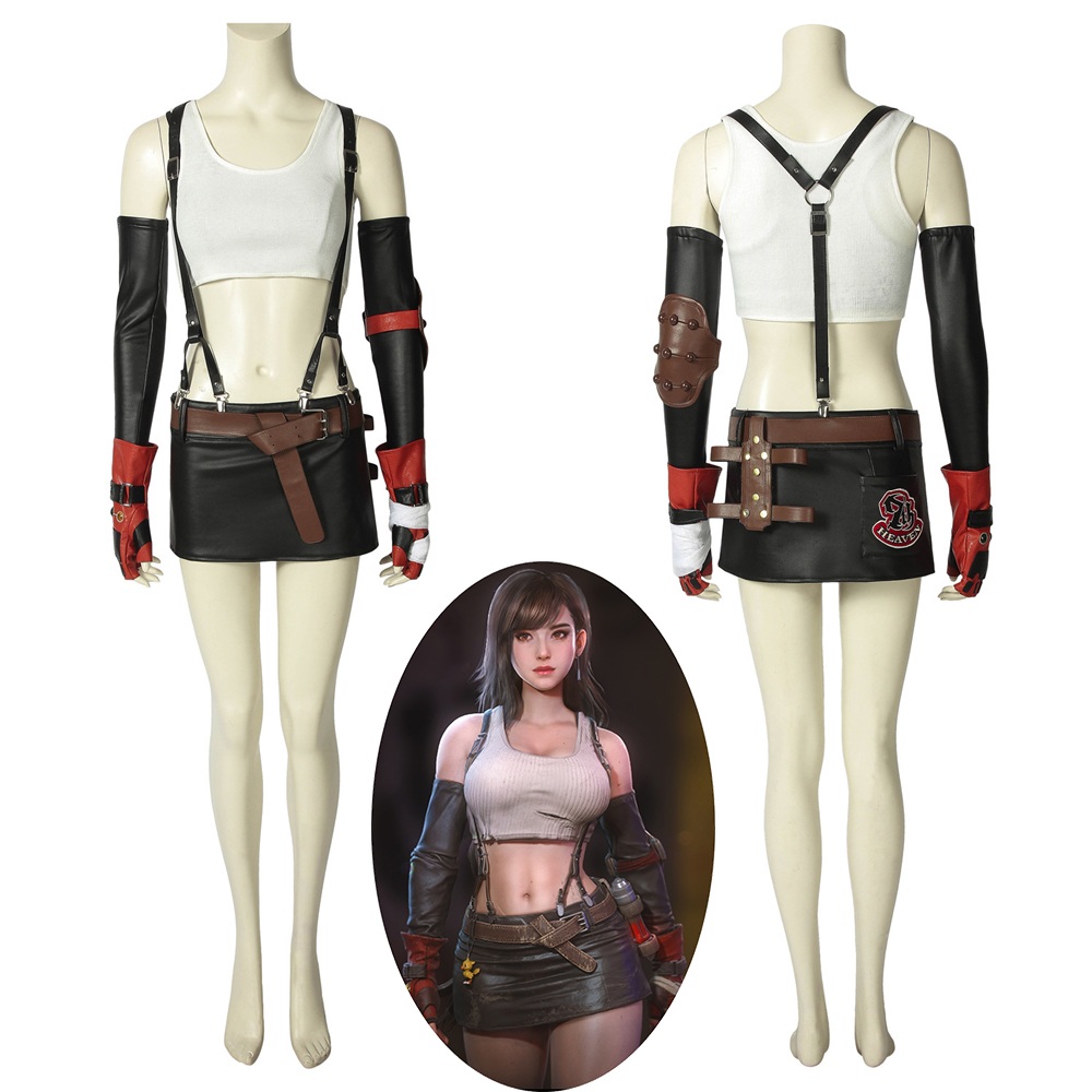 Final Fantasy VII Remake Tifa Lockhart Cosplay Costume Women Full Suit