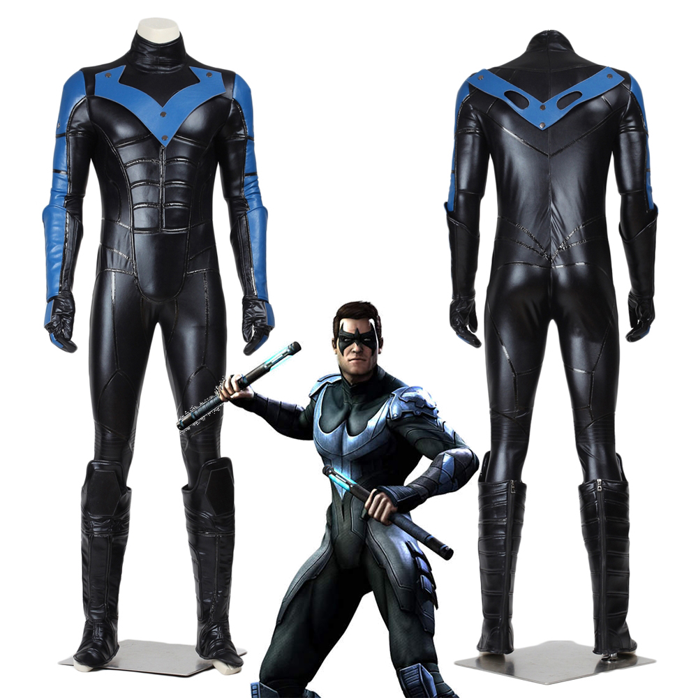 Batman Arkham City Nightwing Costume Cosplay Suit